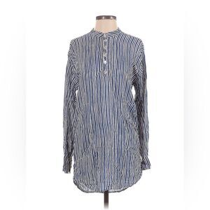 NWOT NATALIE MARTIN X REVOLVE striped collarless button up mini swim dress